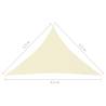 Sunshade Sail Oxford Fabric Triangular 2.5x2.5x3.5m Cream