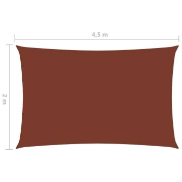 Terracotta Sunshade Sail - 2x4.5m Oxford Fabric | HipoMarket