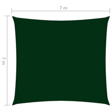 Dark Green Sunshade Sail 7x7 m | Oxford Fabric for Outdoor Use