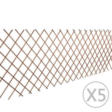 Willow Trellis Fence Set - 5 Pcs, 180x90 cm | HipoMarket UK