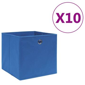 10 Pcs Blue Storage Boxes | Non-woven Fabric 28x28 cm