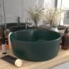 Luxury Wash Basin with Overflow Matt Dark Green 36x13 cm Ceramic Colour matte dark green 