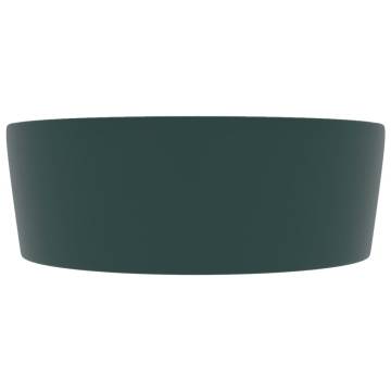 Luxury Matt Dark Green Wash Basin - 36x13 cm Ceramic