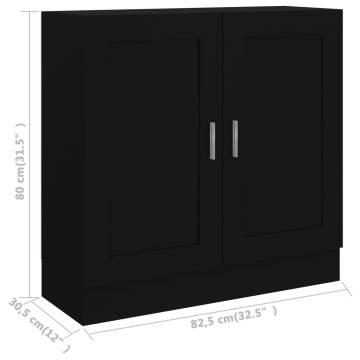 Book Cabinet Black 82.5x30.5x80 cm | Stylish Storage Solution