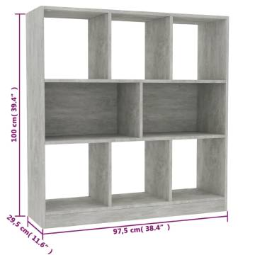 Book Cabinet Concrete Grey - Stylish & Durable Storage Solution