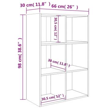 Stylish Black Book Cabinet/Sideboard - 66x30x98 cm