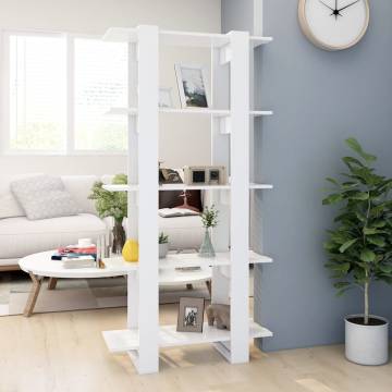 Stylish White Book Cabinet & Room Divider - 80x30x160 cm