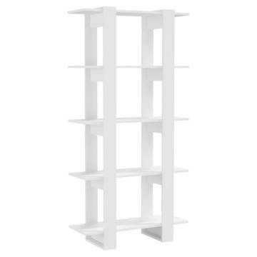 Stylish White Book Cabinet & Room Divider - 80x30x160 cm