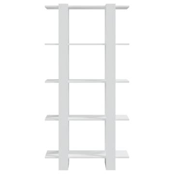 Stylish White Book Cabinet & Room Divider - 80x30x160 cm