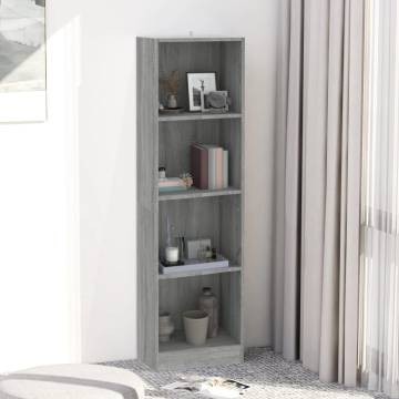 4-Tier Grey Sonoma Book Cabinet | Stylish & Practical Storage