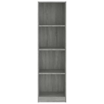 4-Tier Grey Sonoma Book Cabinet | Stylish & Practical Storage