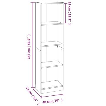 4-Tier Grey Sonoma Book Cabinet | Stylish & Practical Storage