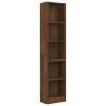 5-Tier Book Cabinet in Brown Oak - Stylish Storage Solution