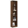 5-Tier Book Cabinet in Brown Oak - Stylish Storage Solution