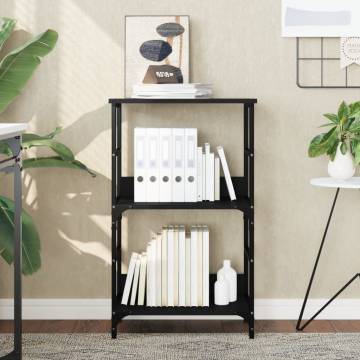 Stylish Black Bookshelf 50x33x82 cm - Engineered Wood