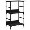 Stylish Black Bookshelf 50x33x82 cm - Engineered Wood