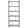 Stylish 6-Tier Grey Sonoma Bookcase - Perfect Storage Solution