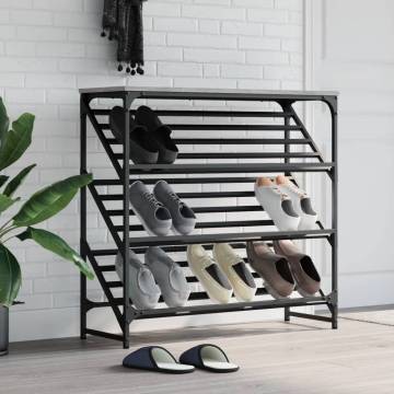 Shoe Rack Grey Sonoma 90x30x85 cm - Stylish & Durable Storage