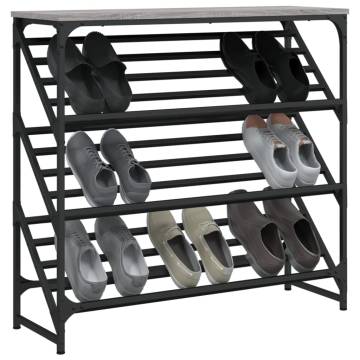 Shoe Rack Grey Sonoma 90x30x85 cm - Stylish & Durable Storage