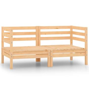 Garden Corner Sofas - 2 Pcs Solid Pinewood | Hipo Market