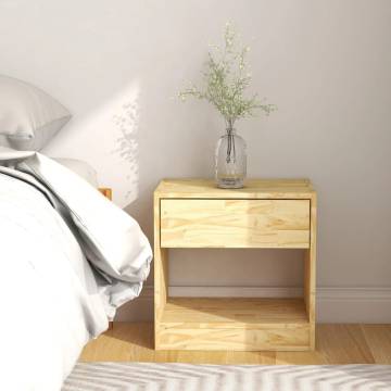 Solid Pinewood Bedside Cabinet - Rustic Charm | Hipomarket