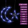 Star and Moon Fairy Lights - Remote Control 345 LED Blue