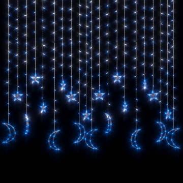 Star and Moon Fairy Lights - Remote Control 345 LED Blue