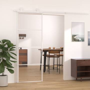 Sliding Door ESG Glass and Aluminium - 76x205 cm White