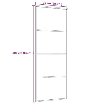 Sliding Door ESG Glass and Aluminium - 76x205 cm White