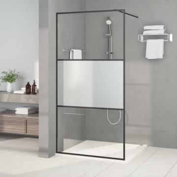 Stylish Black Walk-In Shower Wall 100x195 cm | ESG Glass