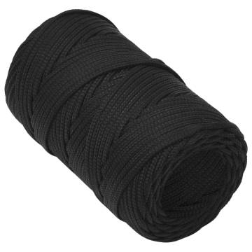 Boat Rope Full Black 2 mm - Durable Polypropylene 50 m