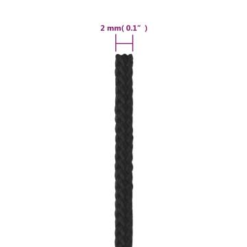 Boat Rope Full Black 2 mm - Durable Polypropylene 50 m