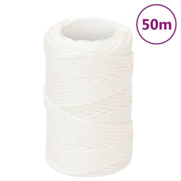 Boat Rope Full White 2mm 50m | Durable Polypropylene