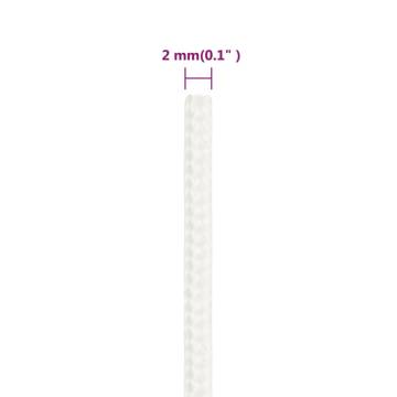 Boat Rope Full White 2mm 50m | Durable Polypropylene