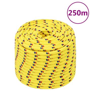 Boat Rope Yellow 12mm 250m - Durable Polypropylene