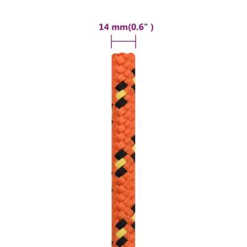 Boat Rope Orange 14mm 25m Polypropylene - Durable & Versatile