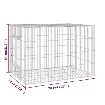 Rabbit Cage 78x54x54 cm - Durable Galvanised Iron