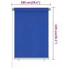 Outdoor Roller Blind 100x140 cm Blue - High-Quality UV Protection