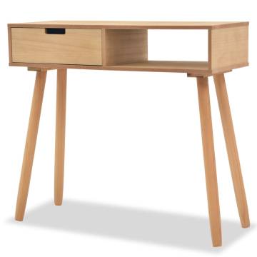 Stylish Solid Pinewood Console Table | 80x30x72 cm Brown