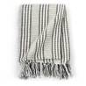 Cotton Striped Throw 220x250 cm - Grey & White | HipoMarket