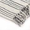 Cotton Striped Throw 220x250 cm - Grey & White | HipoMarket