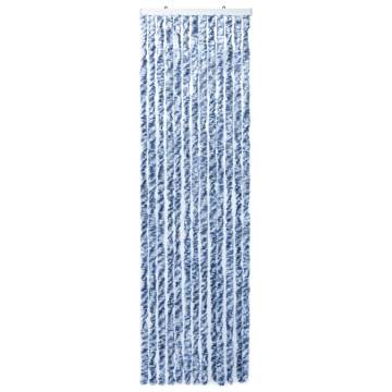 Insect Curtain Blue, White & Silver | 56x185 cm Chenille