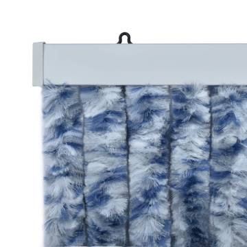 Insect Curtain Blue, White & Silver | 56x185 cm Chenille