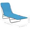 Folding Sun Loungers 2 pcs - Steel & Fabric Blue | Hipo Market