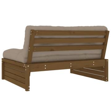 Middle Sofa Honey Brown - Solid Wood Pine | Hipomarket UK