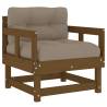 Garden Chairs with Cushions - 2 pcs Honey Brown Solid Wood Pine