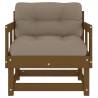 Garden Chairs with Cushions - 2 pcs Honey Brown Solid Wood Pine