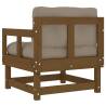 Garden Chairs with Cushions - 2 pcs Honey Brown Solid Wood Pine