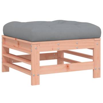 Garden Footstool with Cushion - Solid Wood Douglas | Hipo Market