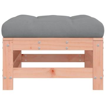 Garden Footstool with Cushion - Solid Wood Douglas | Hipo Market